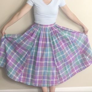Ralph Lauren Purple Plaid Circle Skirt